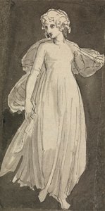 Pige, fuld længde, vendt foran af Thomas Stothard
