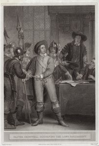 Oliver Cromwell (1599-1658) opløser det lange parlament af Thomas Stothard