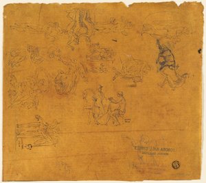 Ark med skitser af mytologiske emner af Thomas Stothard