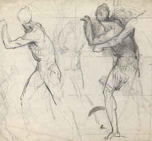 Skitse af klassiske figurer i aktion af Thomas Stothard