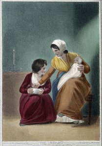 The Newborn - i "The 7 Ages of Man"" af Shakespeare, ill. af W. Broniley, London af Thomas Stothard