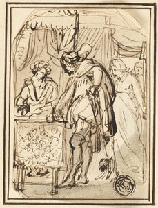 Ung mand ved skribentens bord af Thomas Stothard