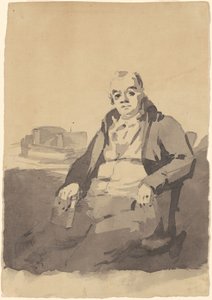 Mand holder en bog [recto] af Thomas Sully