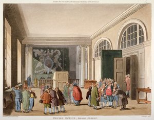 Interiør af punktafgiftskontoret, Old Broad Street, City of London, 1810