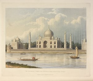 Taj Mahal, kejser Shah Jehans grav, illustration fra 