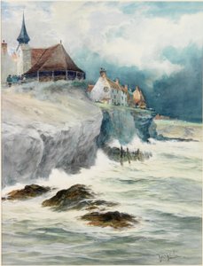 Cullercoats (blyant, wc og bodycolour på papir) af Thomas Swift Hutton
