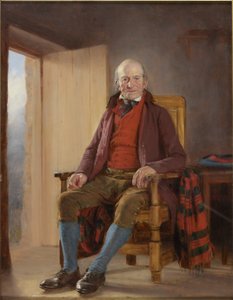 En Northumbrian Farmer (olie på panel)