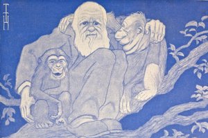 Tegnefilm Darwin fra 1909 med abedetaljer