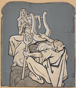I anledning af Heinrich Heines hundredeårsdag – model af et Heine-mindesmærke; Simplicissimus IV/38, 1899 af Thomas Theodor Heine