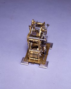 Miniature slående beslagsur, nr. 222, ca. 1695 (metal) (se også 834228-31) af Thomas Tompion