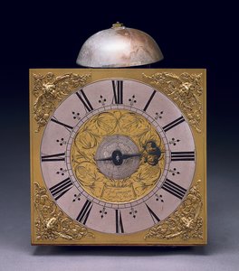 Firkantet urskive af et Charles II Thirty Hour Longcase ur, ca. 1680 (blandet medier)