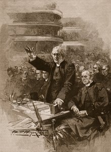 Ærkebiskoppen af Canterbury ved demonstrationen i Royal Albert Hall, 1893, illustration fra 