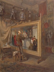 Historiemaleren, et selvportræt (akvarel på papir)
