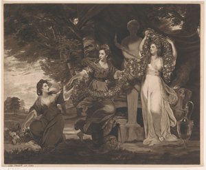 Portræt af Barbara Beresford, Elizabeth Gardiner og Anne Townshend som de tre nåder