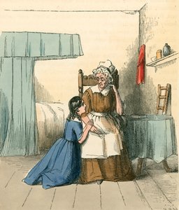 Beder sine bønner til sin bedstemor af Thomas Webster