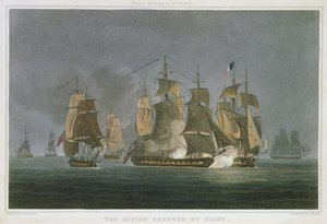 The Action Renewed by Night, off Madagascar, 20th May, 1811, graveret af J. Bailey til "The Naval Chronology of Great Britain" af J. Ralfe, udgivet 1820.