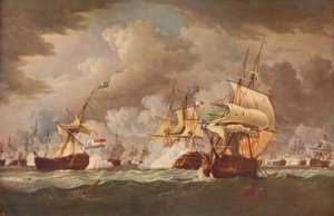 Slaget ved Camperdown, c1800 af Thomas Whitcombe