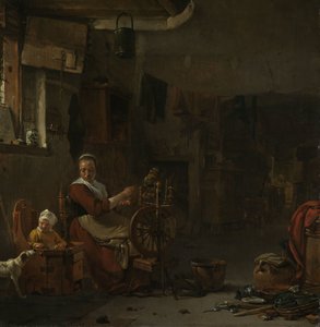 Bondekvinde Spinder af Thomas Wijck