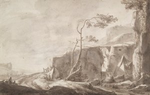 Klippelandskab med en strøm af Thomas Wijck