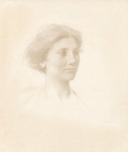 Hovedet af en pige af Thomas Wilmer Dewing