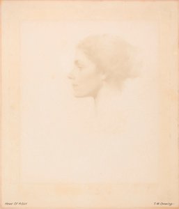 En piges hoved af Thomas Wilmer Dewing