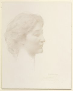 Hoved af en pige af Thomas Wilmer Dewing