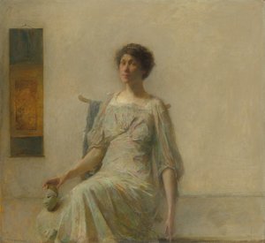 Dame med maske af Thomas Wilmer Dewing