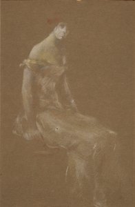 Portræt af en dame i lyserød #3 af Thomas Wilmer Dewing