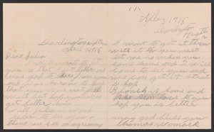 Brev fra Thomas Womack til Julia Womack med konvolut, 7. april 1915. af Thomas Womack
