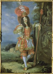 Leopold I (1640-1705), hellig romersk kejser, i teatralsk kostume, klædt som Acis fra La Galatea, en favola sat til musik af Antonio Draghi, 1667 (olie på kobber)