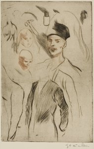 Plade med skitser, nr. 2 af Théophile Alexandre Pierre Steinlen