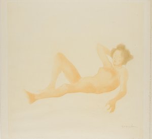 Liggende kvinde af Théophile Alexandre Pierre Steinlen