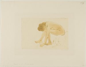 Siddende kvinde tørrer sine fødder af Théophile Alexandre Pierre Steinlen
