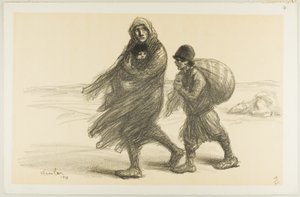 Serbian Exodus, plade enogtyve fra Actualités af Théophile Alexandre Pierre Steinlen