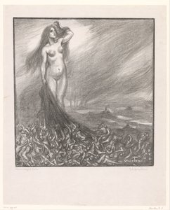 Hyldest til Zola Hommage à Zola (titel på objekt) af Théophile Alexandre Steinlen (signed by artist)
