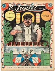 Cover af "" The Butter Plate"", Satirisk i farver af Théophile Alexandre Steinlen