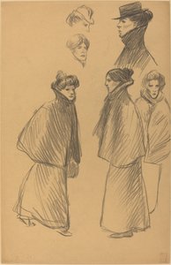 Figurstudier [recto], slutningen af det 19.-begyndelsen af det 20. århundrede. af Théophile Alexandre Steinlen