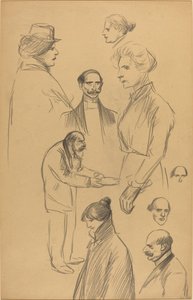 Figurstudier [verso], slutningen af det 19.-begyndelsen af det 20. århundrede. af Théophile Alexandre Steinlen