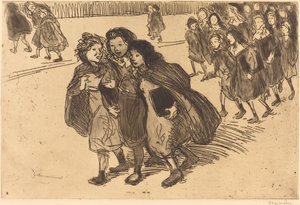 Piger, der kommer fra skolen Piger, der kommer ud af skolen, 1911. af Théophile Alexandre Steinlen