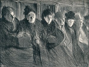 Inside A Tramcar, 1896, 1898 af Théophile Alexandre Steinlen