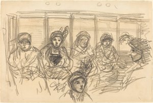 Ryttere på metroen af Théophile Alexandre Steinlen