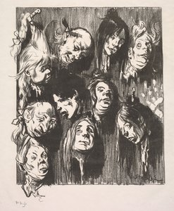 Ti Attentater for en Penny, 1897. af Théophile Alexandre Steinlen