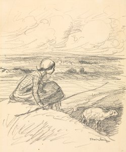 Hyrdinden, fjerde kvartal 19. århundrede eller første kvartal 20. århundrede. af Théophile Alexandre Steinlen