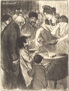 Waiting En attendant, 1895. af Théophile Alexandre Steinlen