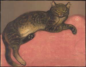 Vinter: Kat på en pude af Théophile Alexandre Steinlen