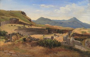 Ruinerne af det antikke teater i Tusculum, Italien