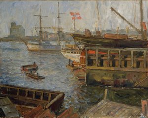 Fra Nyland, Oslo Havn (olie på lærred)