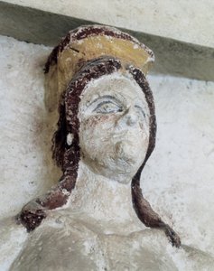 Thrakisk grav af Sveshtari, detalje af en statue af kvinde i Atlas, 3. århundrede f.Kr. (stenskulptur)