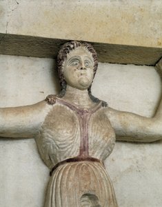 Thrakisk grav af Sveshtari, detalje af en statue af kvinde i Atlas, 3. århundrede f.Kr. (stenskulptur)