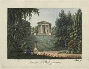 The Temple of Paul I or the Mausoleum of Paul I in the Park of Pavlovsk, 1810s. dani